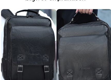 (BALT-PLC-002-02) Baltan Leren Rugzak - Backpack - Zwart - 40 X 28 X 14 CM