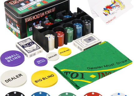 Pokerset - 200 Chips - Inclusief Opbergdoos - Poker