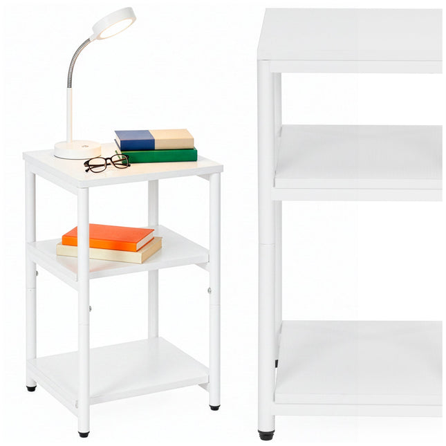 Nachtkastje - Bijzettafel - Slaapkamer - 35x31x59 cm - Wit - 30 Kg