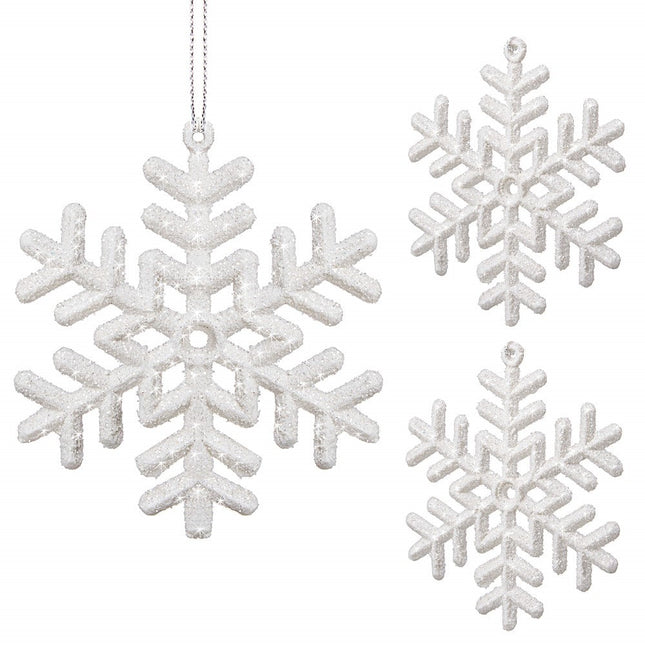 Kerstversiering | Kerstdecoratie Voor Binnen | Kersthanger | Sneeuwvlok | 3 Stuks