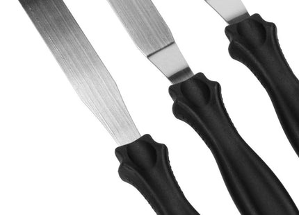 Spatel | Paletmes | 3 stuks | Zwart/Zilver
