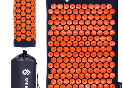 Acupressuurmat - Lichaamsstimulator - Ontspanningsmassageapparaat - Kussen - 65x41 cm - Blauw/Oranje