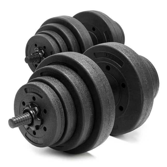 Dumbells Set - 30 KG - 2 x 15 KG - Set van 2 stuks - Zwart