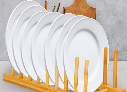 Bordenstandaard - Bordenhouder-  Afdruipen - Servies -  Organizer - 8 Vakken - Bamboe