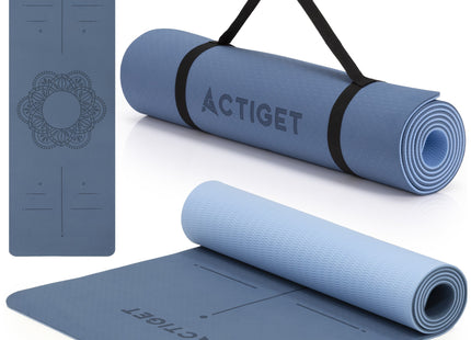Actiget® Yogamat - Extra Dik - Inclusief Draagriem - 183 x 61x 0.6 CM - Blauw - TPE