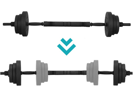 Dumbbellset - 6 in 1 Springos Kettlebell Pro Set - 20 KG - Halter Verlengstuk - Verstelbaar - Complete Set - Thuis Sporten - Zwart