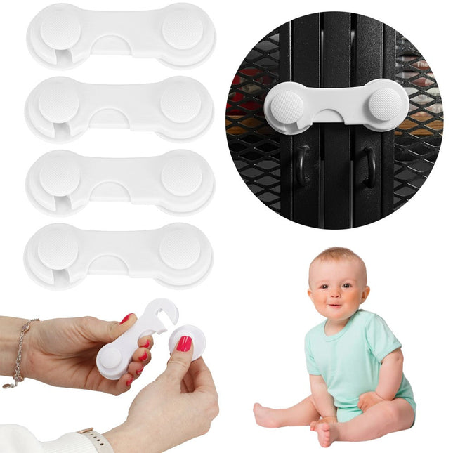 Kinderslot Kastjes | 4 Stuks | 9.5 x 3.5 cm | Wit