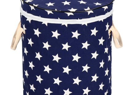 Opbergmand - Speelgoedmand - Kledingmand - Organizer - Deksel - Sterren - Handvatten - Blauw
