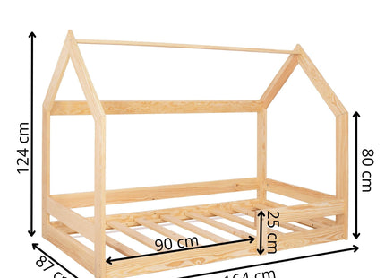 Kinderbed - Veiligheid - Hout - Lichtbruin - 164 X 87cm