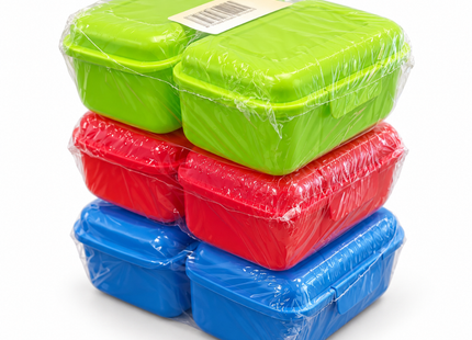 Mini Snackboxen 0,4 Liter – 36 Stuks – Voorraadbakjes met Klikdeksel – Rood, Groen en Blauw