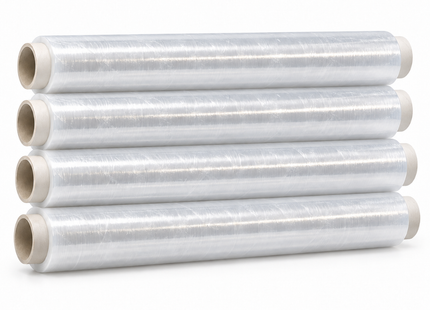 PE Huishoudfolie – Transparante Vershoudfolie – Doos met 4 Rollen – 44 cm x 200 Meter – Keukenfolie – 8 Micron