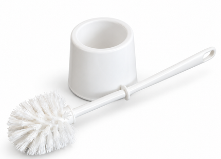 Toiletborstel met Houder – Doos met 30 Stuks – Wit – Hoogte 38 cm – Kunststof WC Borstelset