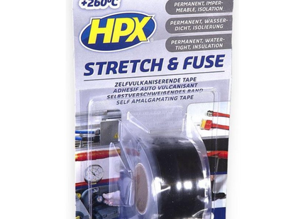 Stretch & Fuse zelfvulkaniserende tape zwart 25mm x 3m