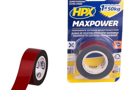 Max Power Outdoor bevestigingstape - zwart 25mm x 1,5m